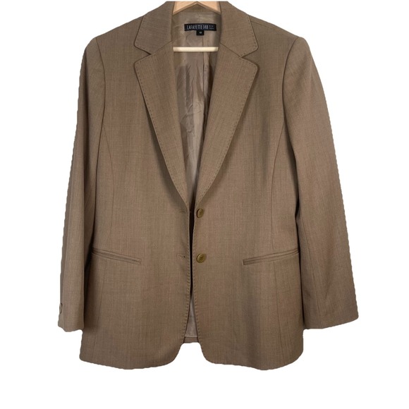 Lafayette 148 New York Jackets & Blazers - Lafayette 148 New York Tan Wool Blend Tailored Blazer Jacket Size 10 Career